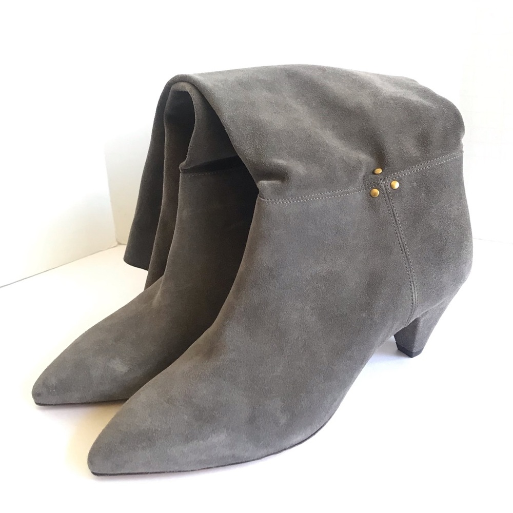 Jerome Dreyfuss Suede Boots Pull On Scrunch Smokey Grey 💕